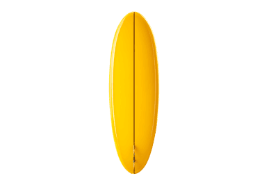 Sunny yellow surfboard ready for summer waves!