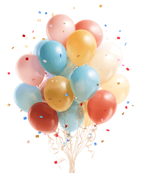 Pastel balloons &amp; confetti!779