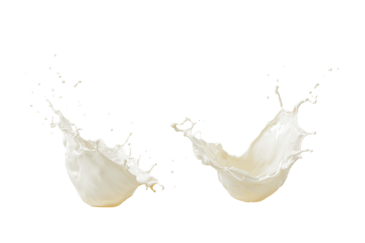 Milk splash, creamy texture, two splashes