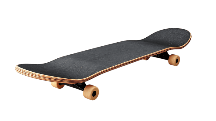 Black skateboard isolated
