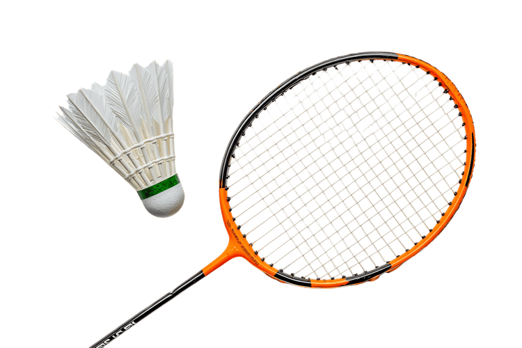 Badminton equipment on black background Sport
