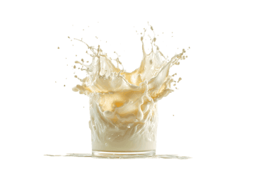 Milk splash in a glass. Refreshing drink concept.