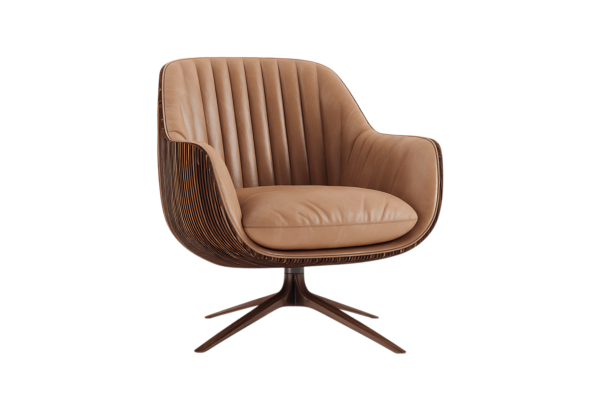 Beige modern swivel chair, home interior design.