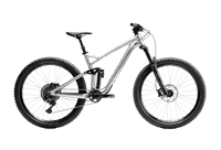 Silver mountain bike for off road adventures and trails