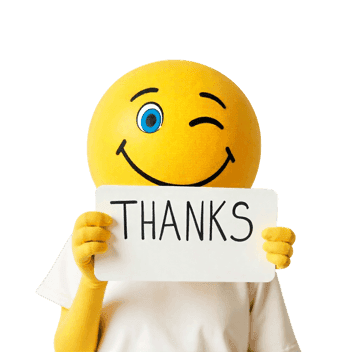 Emoji holding thanks sign, expressing gratitude and appreciation