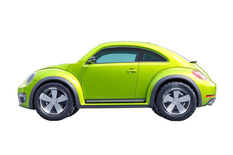 Lime green cartoon car