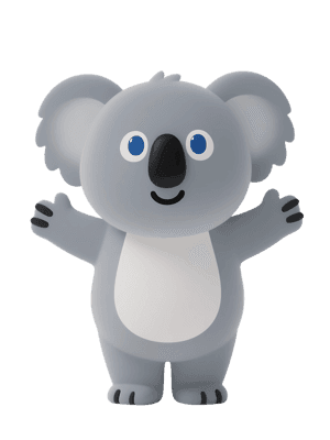 Cartoon koala with open arms