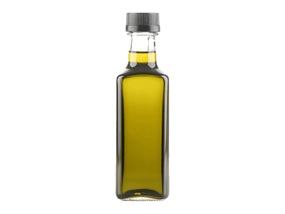 Bottle of Olive Oil on Black Background