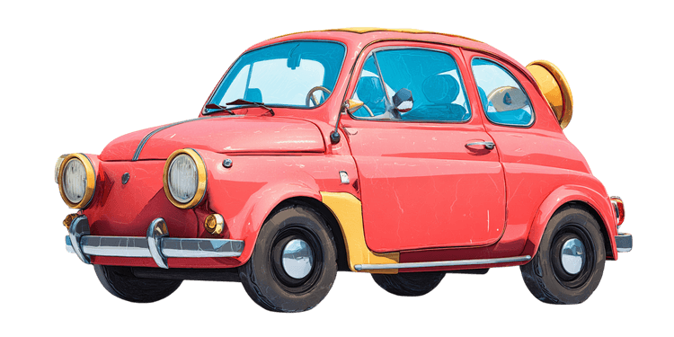 Red cartoon car illustration