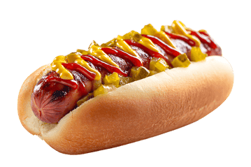 Classic hot dog with mustard, ketchup, and relish755.