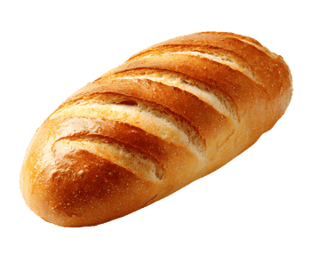 Golden-brown crusty bread loaf.