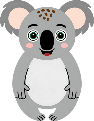 Cartoon koala bear illustration for kids designs